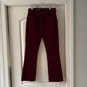 AG Burgundy The Jodi Crop- High rise slim flare crop NWT